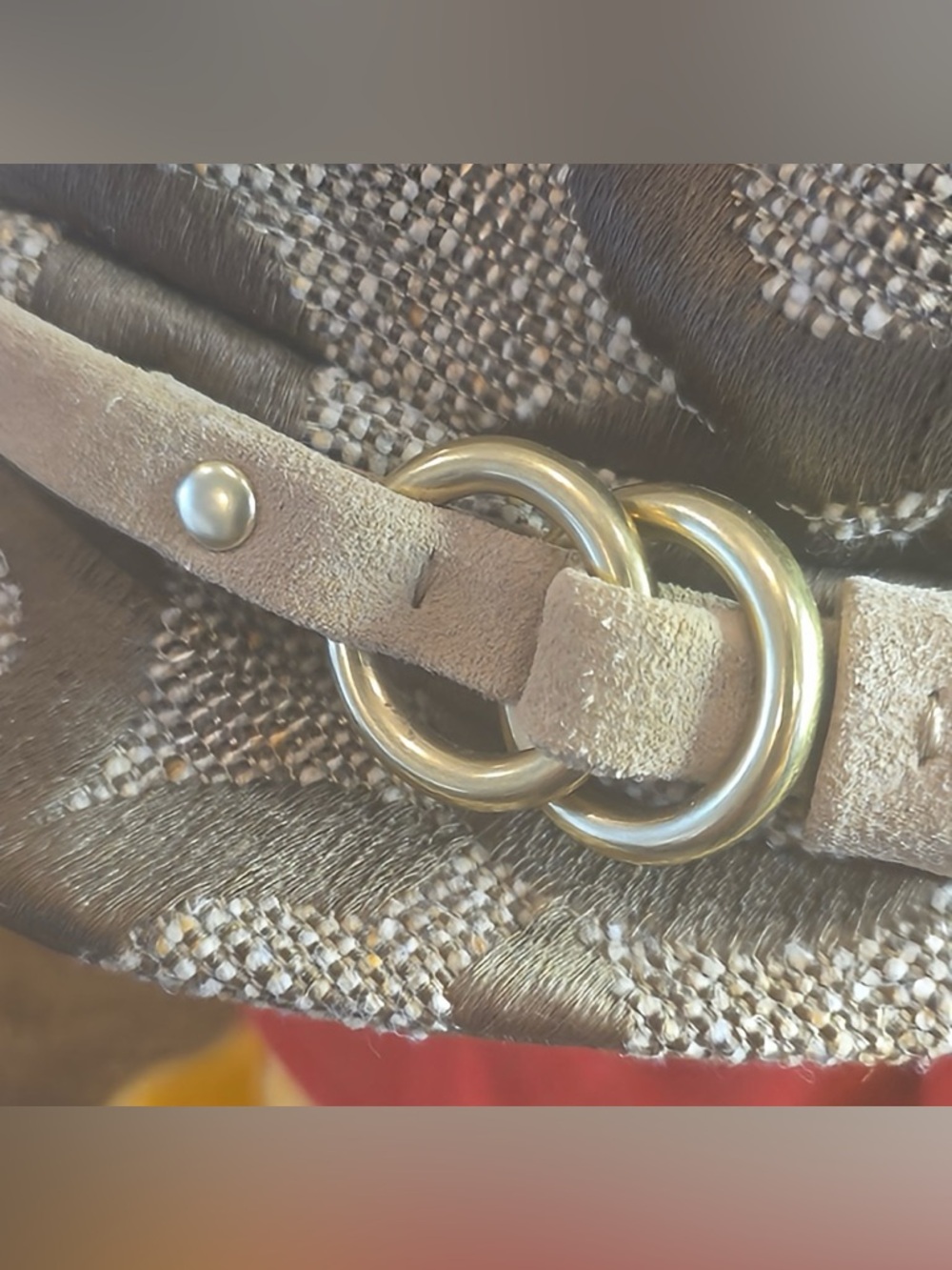 Coach Wool-Blend Cabbie Hat With Suede Trim Optic C design Excellent Condition - Picture 8 of 11